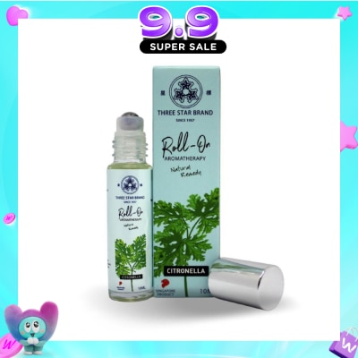 THREE STAR BRAND - Citronella Scented Aroma Medicated Oil (Repels Insects, Calms Anxiety, Relieves Spasms, Eases Infection) 10ml image