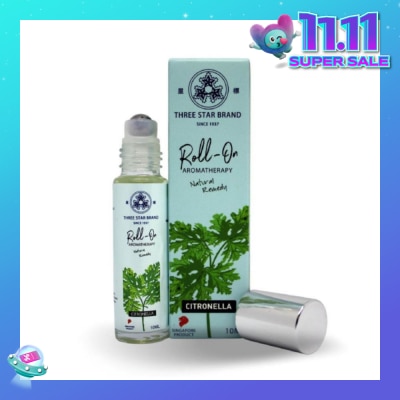 THREE STAR BRAND Citronella Scented Aroma Medicated Oil (Repels Insects, Calms Anxiety, Relieves Spasms, Eases Infection) 10ml