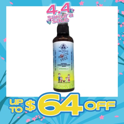 THREE STAR BRAND - Citronella Scented Natural Mozzie Free (Insect Repellent) 90ml