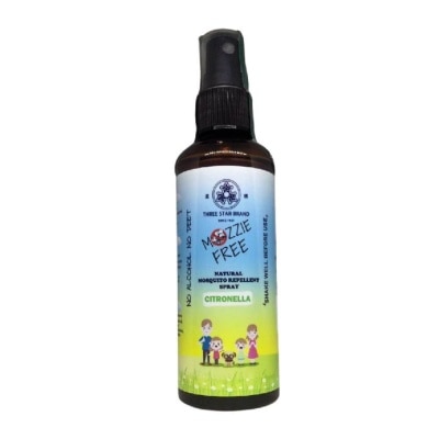 THREE STAR BRAND Citronella Scented Natural Mozzie Free (Insect Repellent) 90ml