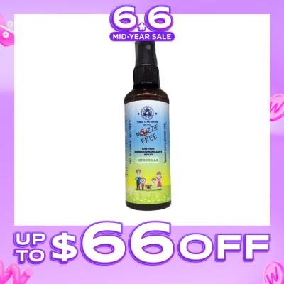 THREE STAR BRAND - Citronella Scented Natural Mozzie Free (Insect Repellent) 90ml
