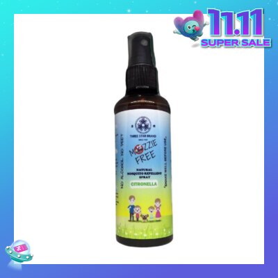 THREE STAR BRAND Citronella Scented Natural Mozzie Free (Insect Repellent) 90ml
