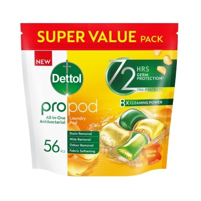 DETTOL - All-in-One Antibacterial Laundry ProPod Citrus Rose Value Pack 56s image