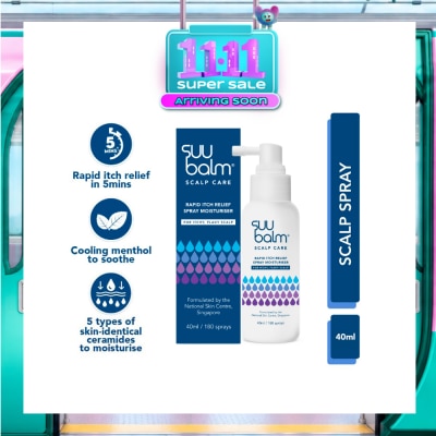 SUU BALM Rapid Itch Relief Scalp Spray Moisturiser 40ml image