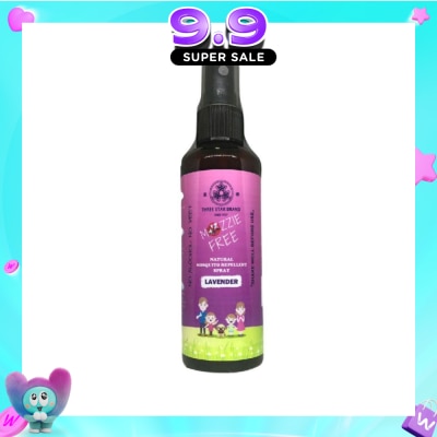 THREE STAR BRAND - Lavender Scented Natural Mozzie Free (Insect Repellent) 90ml image