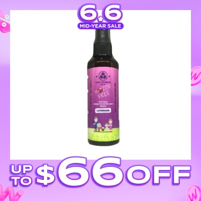 THREE STAR BRAND - Lavender Scented Natural Mozzie Free (Insect Repellent) 90ml