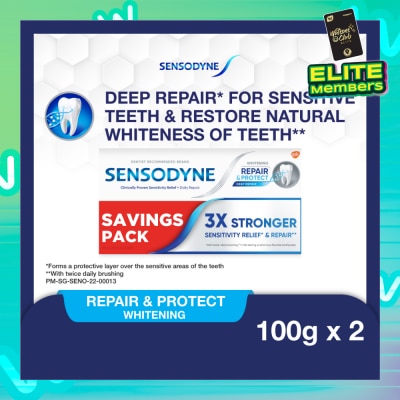 SENSODYNE Sensitive Teeth Oral Care Toothpaste Deep Repair & Protect Whitening Twin Pack 2s x100g