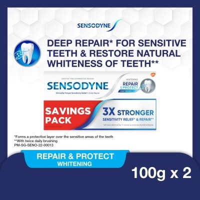 SENSODYNE Sensitive Teeth Oral Care Toothpaste Deep Repair & Protect Whitening Twin Pack 2s x100g
