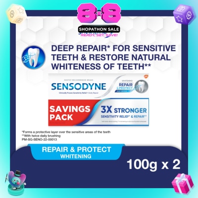 SENSODYNE - Sensitive Teeth Oral Care Toothpaste Deep Repair & Protect Whitening Twin Pack 2s x 100g&nbsp;(Expiry: May`2027)