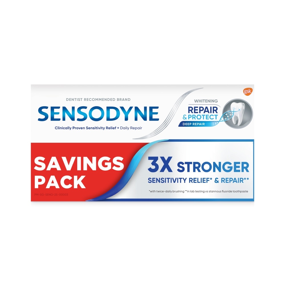 Sensitive Teeth Oral Care Toothpaste Deep Repair & Protect Whitening Twin Pack 2s x100g