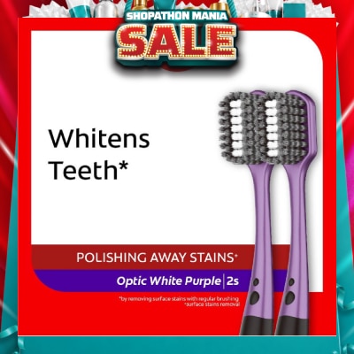 COLGATE - Optic White Purple Toothbrush 2s