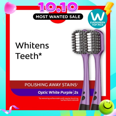 COLGATE Optic White Purple Toothbrush 2s image