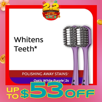 COLGATE Optic White Purple Toothbrush 2s