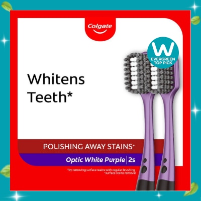 COLGATE Optic White Purple Toothbrush 2s image