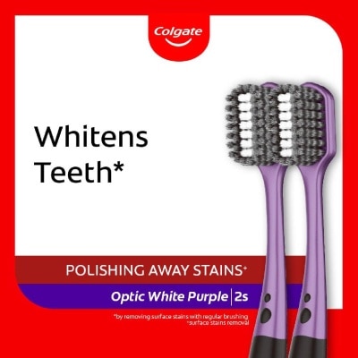 COLGATE Optic White Purple Toothbrush 2s