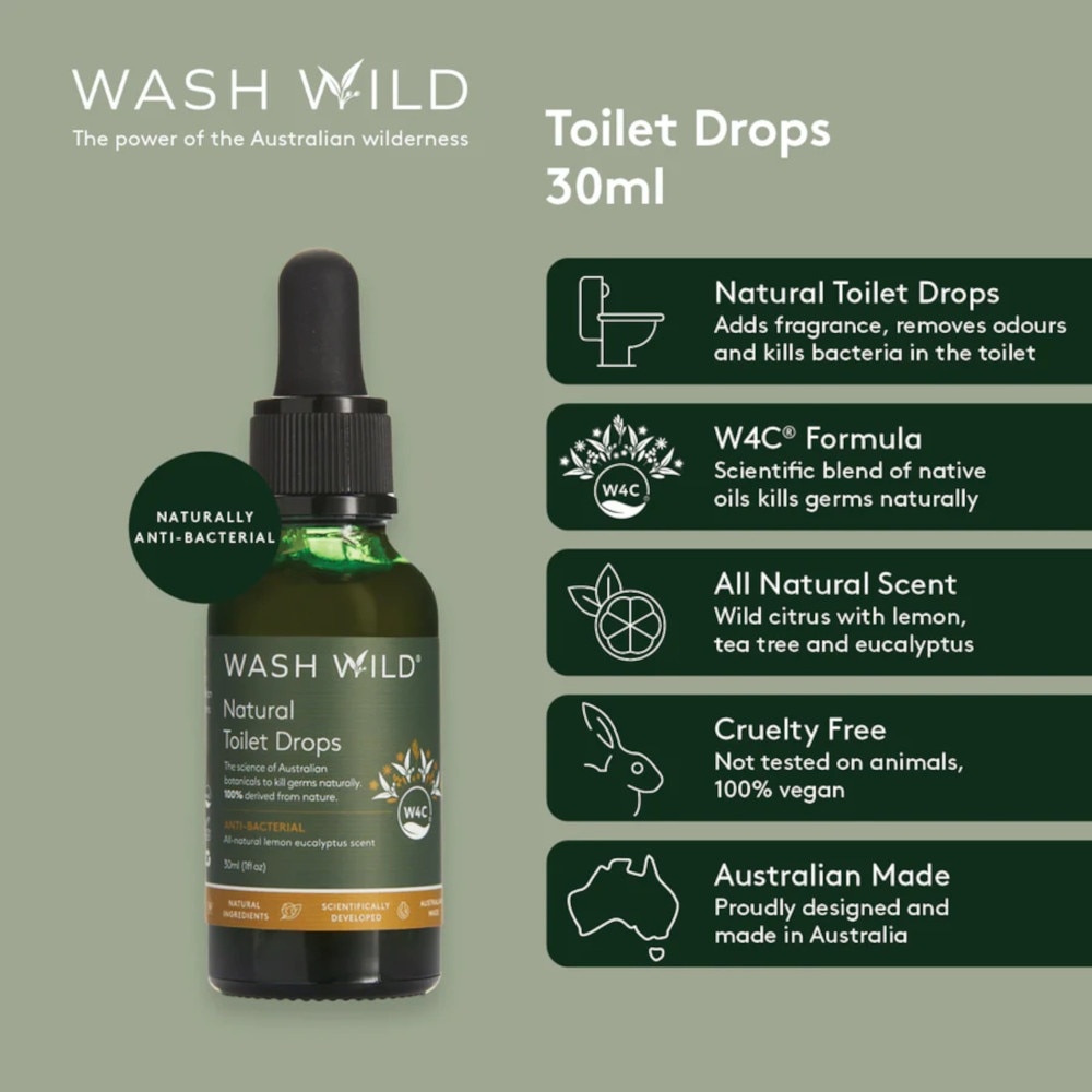 Anti-Bacterial (All Natural Lemon Eucalyptus Scent ) Natural Toilet Drops 30ml