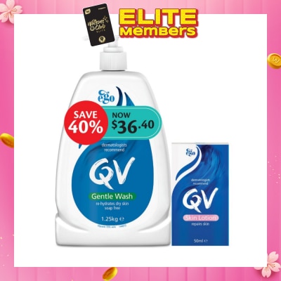EGO QV Pack Set (Gentle Wash 1250ml 1s & Skin Lotion 50ml x 2s)