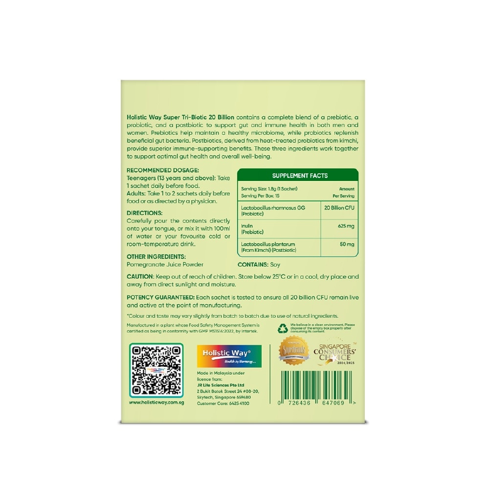 Super Tri-Biotic 20 Billion 15s x 1.8g
