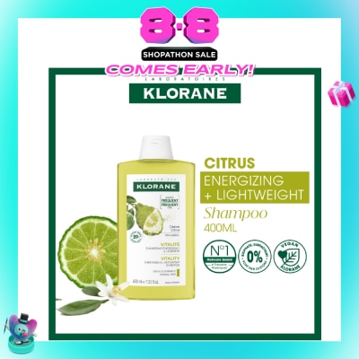 KLORANE - Purifying Citrus Shampoo (To Cleanses & Purifies Scalp, For Normal To Oily Hair) 400ml