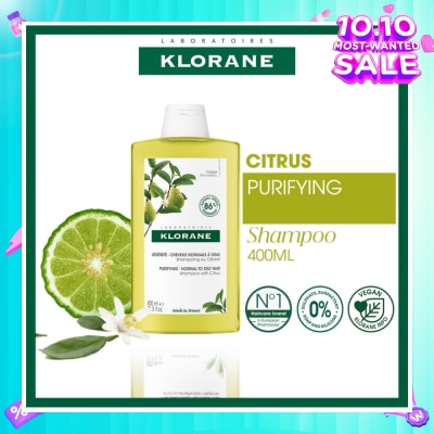 KLORANE Purifying Citrus Shampoo (To Cleanses & Purifies Scalp, For Normal To Oily Hair) 400ml