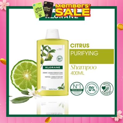 KLORANE Purifying Citrus Shampoo (To Cleanses & Purifies Scalp, For Normal To Oily Hair) 400ml
