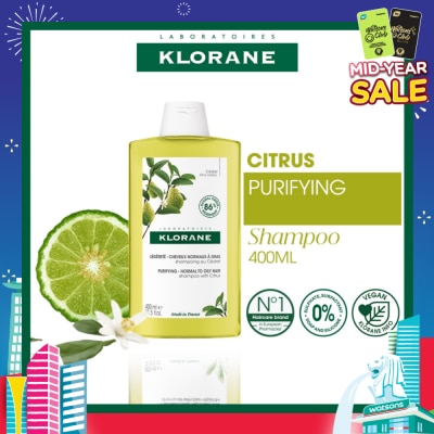 KLORANE Purifying Citrus Shampoo (To Cleanses & Purifies Scalp, For Normal To Oily Hair) 400ml