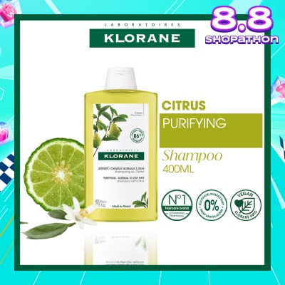 KLORANE Purifying Citrus Shampoo (To Cleanses & Purifies Scalp, For Normal To Oily Hair) 400ml