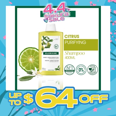 KLORANE - Purifying Citrus Shampoo (To Cleanses & Purifies Scalp, For Normal To Oily Hair) 400ml