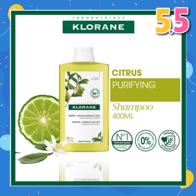 KLORANE Purifying Citrus Shampoo (To Cleanses & Purifies Scalp, For Normal To Oily Hair) 400ml