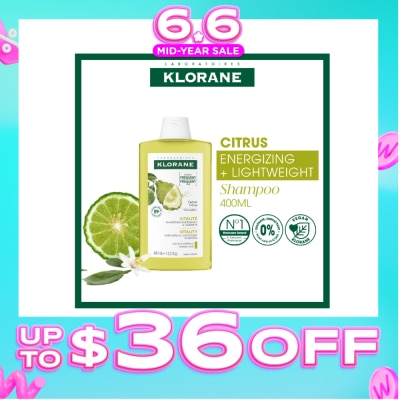 KLORANE - Purifying Citrus Shampoo (To Cleanses & Purifies Scalp, For Normal To Oily Hair) 400ml