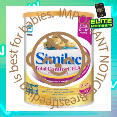 SIMILAC Total Comfort Infant Formula 2FL EyeQ Stage 1 (For 0 to 12mths) 820g
