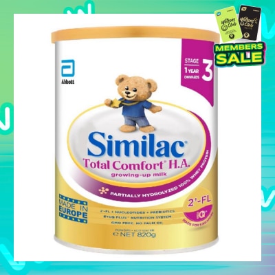 SIMILAC Total Comfort Growing Up Milk 2FL EyeQ Plus Stage 3 Lactose Free (For 1yr Onwards) 820g