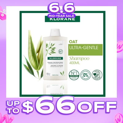 KLORANE - Ulta-Gentle Oat Shampoo (For All Hair Types, To Gently Cleanses, Softens & Protects Scalp & Hair) 400ml