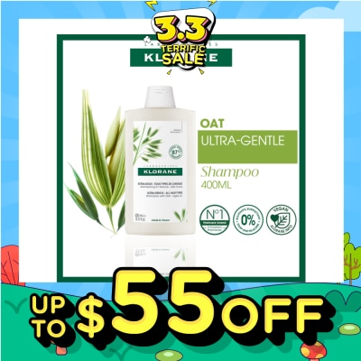 KLORANE Ulta-Gentle Oat Shampoo (For All Hair Types, To Gently Cleanses, Softens & Protects Scalp & Hair) 400ml