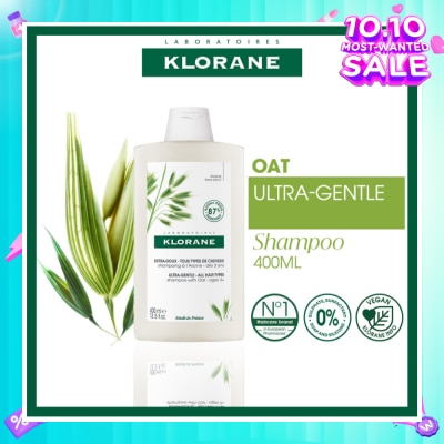 KLORANE Ulta-Gentle Oat Shampoo (For All Hair Types, To Gently Cleanses, Softens & Protects Scalp & Hair) 400ml