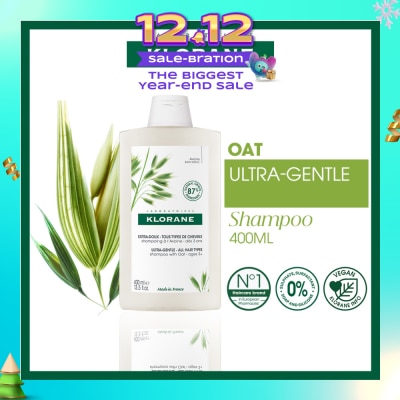 KLORANE Ulta-Gentle Oat Shampoo (For All Hair Types, To Gently Cleanses, Softens & Protects Scalp & Hair) 400ml