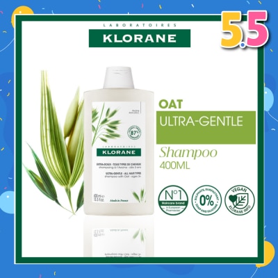 KLORANE Ulta-Gentle Oat Shampoo (For All Hair Types, To Gently Cleanses, Softens & Protects Scalp & Hair) 400ml