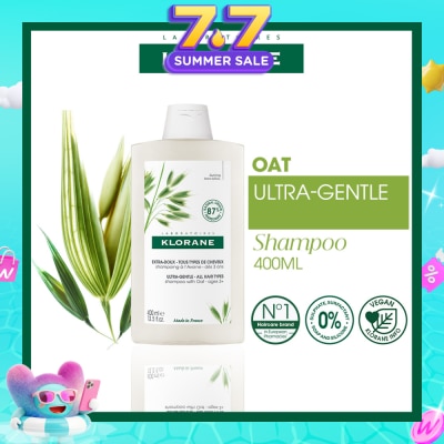 KLORANE - Ulta-Gentle Oat Shampoo (For All Hair Types, To Gently Cleanses, Softens & Protects Scalp & Hair) 400ml
