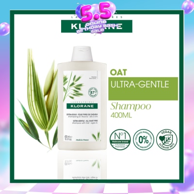 KLORANE - Ulta-Gentle Oat Shampoo (For All Hair Types, To Gently Cleanses, Softens & Protects Scalp & Hair) 400ml