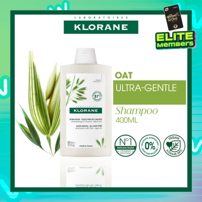KLORANE Ulta-Gentle Oat Shampoo (For All Hair Types, To Gently Cleanses, Softens & Protects Scalp & Hair) 400ml