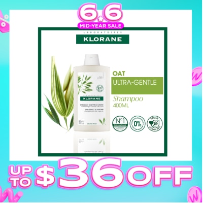 KLORANE - Ulta-Gentle Oat Shampoo (For All Hair Types, To Gently Cleanses, Softens & Protects Scalp & Hair) 400ml