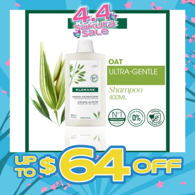 KLORANE - Ulta-Gentle Oat Shampoo (For All Hair Types, To Gently Cleanses, Softens & Protects Scalp & Hair) 400ml