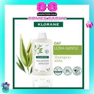 KLORANE - Ulta-Gentle Oat Shampoo (For All Hair Types, To Gently Cleanses, Softens & Protects Scalp & Hair) 400ml