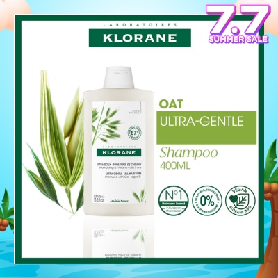 KLORANE Ulta-Gentle Oat Shampoo (For All Hair Types, To Gently Cleanses, Softens & Protects Scalp & Hair) 400ml