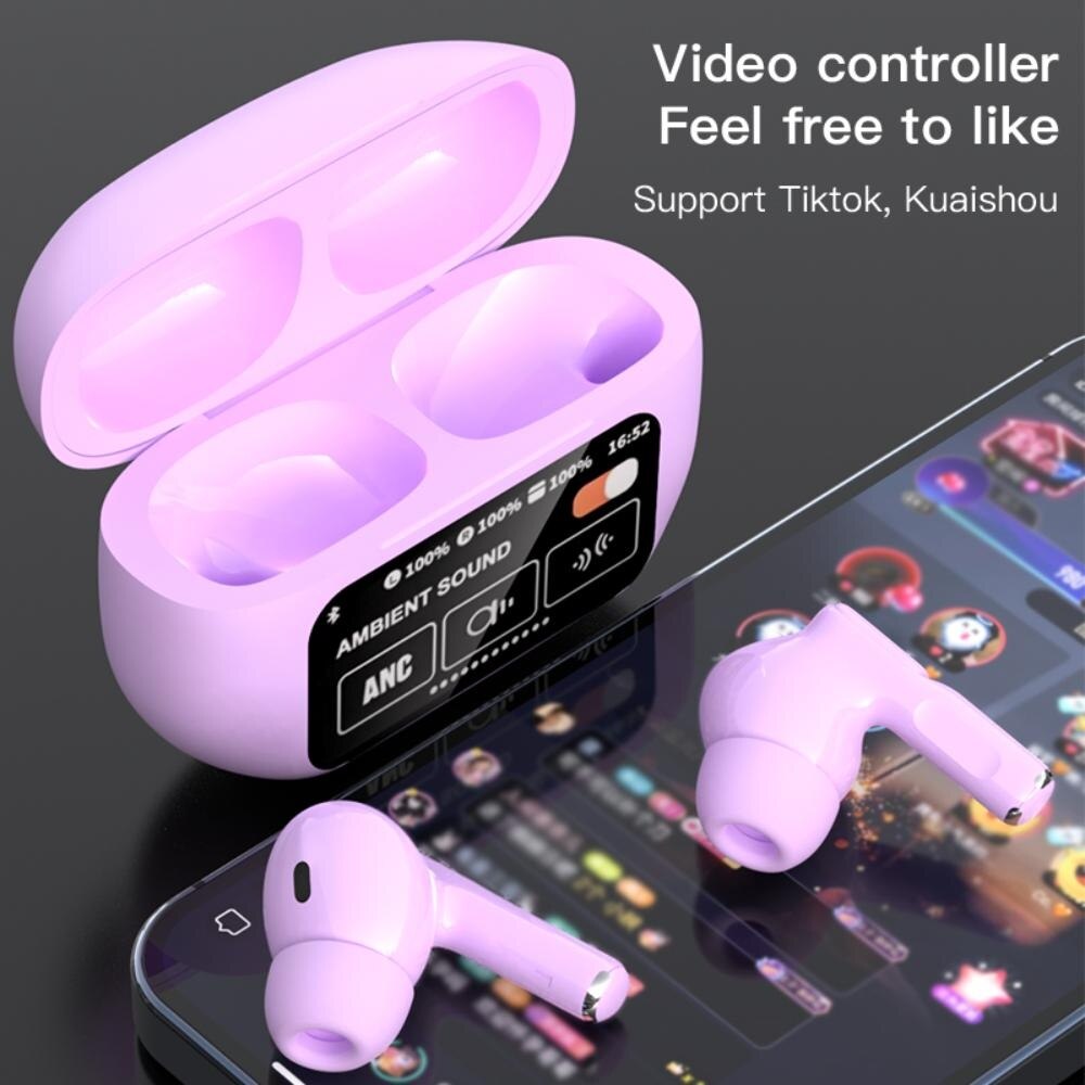 Smart Touch Screen ANC Wireless Earphones BT2E-NPLUS5 Black Color 1s