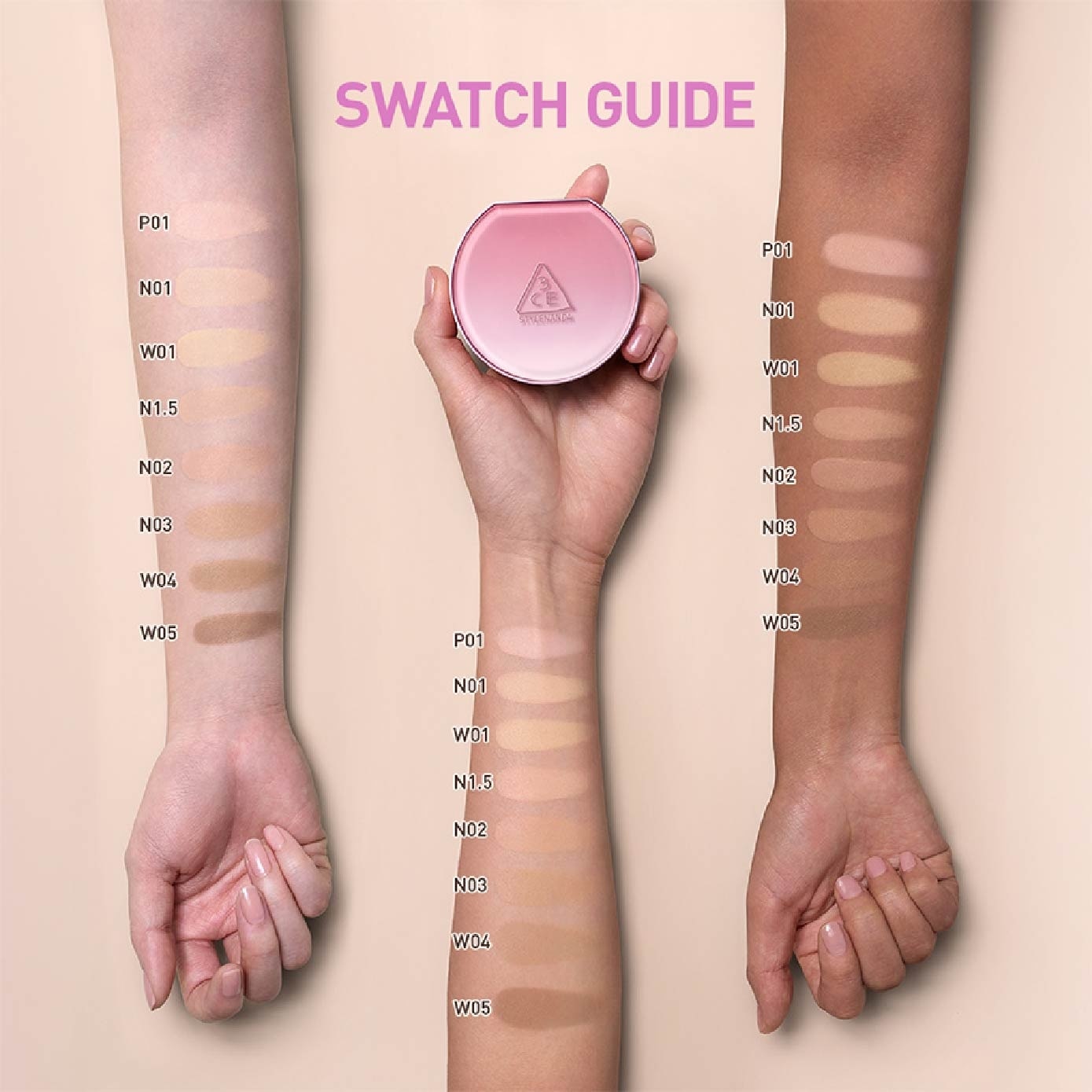 3CE Fitting Mesh Cushion P01 90g | Face | Watsons Singapore