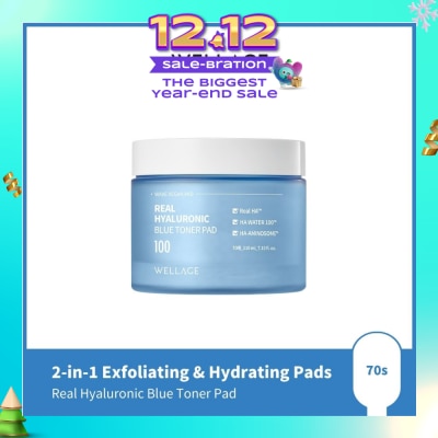 WELLAGE Real Hyaluronic Blue Toner Pad 70s