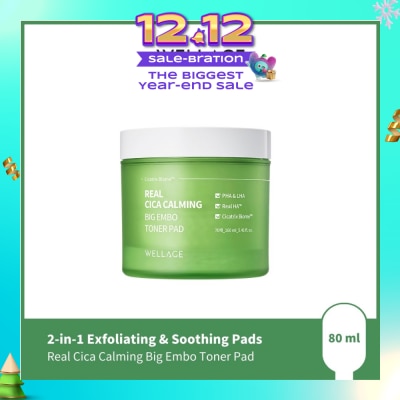 WELLAGE Real Cica Calming Big Embo Toner Pad 70s