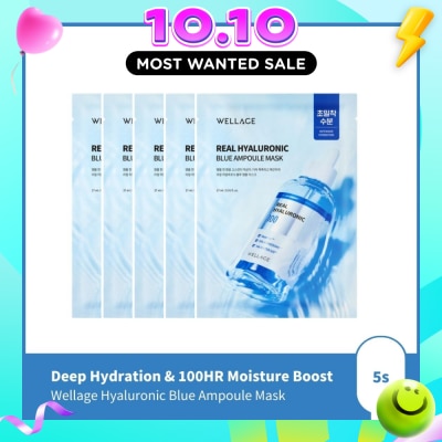 WELLAGE Real Hyaluronic Blue Ampoule Mask 5s image