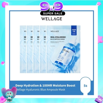 WELLAGE - Real Hyaluronic Blue Ampoule Mask 5s image